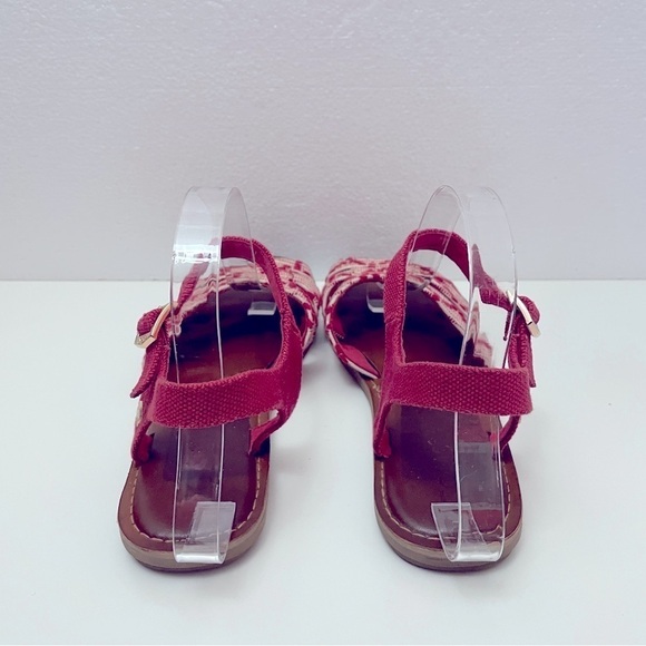 Toms Zoe Flat Sandals | Red White | Size 8.5 - Picture 3 of 7
